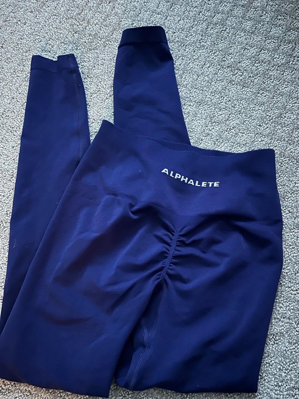 New Alphalete Amplify Deep Blue Scrunch Seamless Leggings